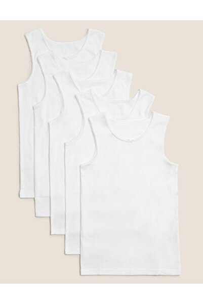 Marks & Spencer Saf Pamuklu 5'li Atlet (2-16 Yaş)