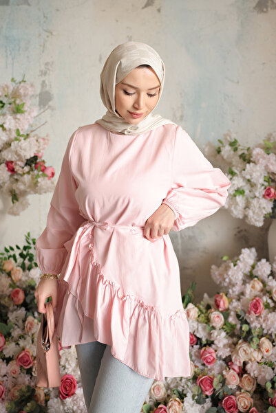 İmajButik Powder Skirt Layered Ruffled Tunic