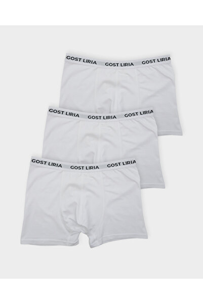 GOST LİRİA Boxeri Bare pentru bărbați – Pachet de 3, albi