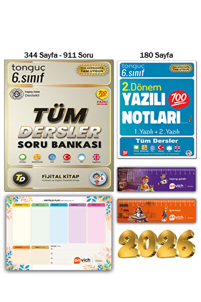 Tonguç Yayınları 6. Sınıf Fijital Tüm Dersler Soru Bankası Yazılı Notları 2. ...