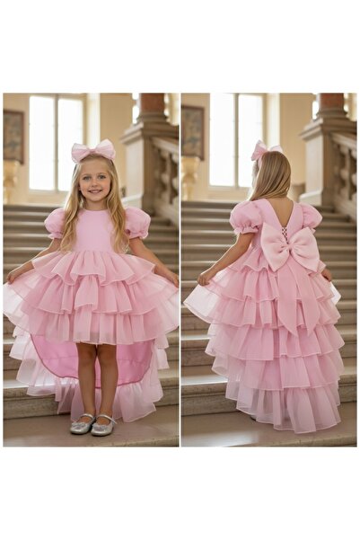 nisaykids Girl's Pink Color Dress and Buckle. the Back Part Has a Tail That C...