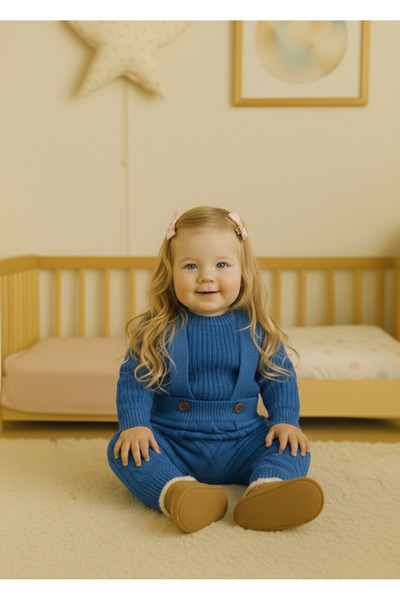 Nimini Kids Askılı Örgü Baklava Desenli Ayarlanabilir Askılı Unisex Bebek Sal...