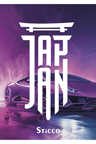 Sticco Japan Yazı JDM Araba-Motosiklet-Bilgisayar Etiket Sticker 16x28cm