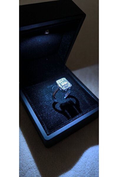 anadolusilver Işıklı Kutu'da 925 Ayar Gümüş Baget Yüzük - Evlilik Teklifi