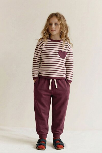 Cigit Set de îmbrăcăminte cu dungi tricou 1-7 ani Prune