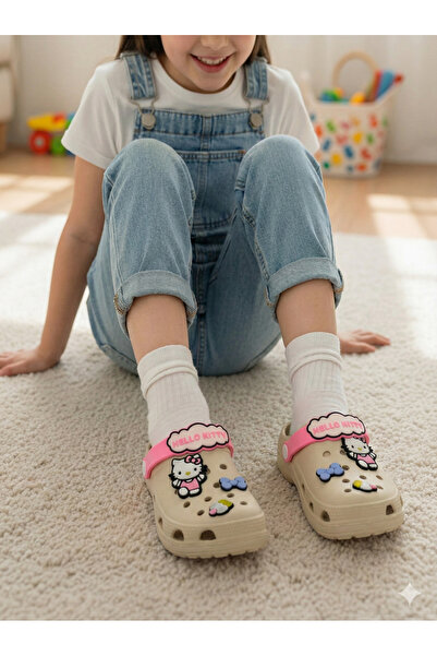 BENGASO Kız Çocuk Sandalet Terlik Hello Kittty Tasarımlı
