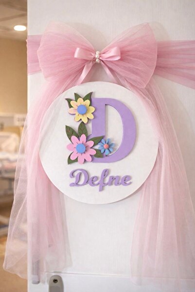 Runc Design Yeni Doğan Bebek Kapı Süsü -Modern Bebek Hastane Odası ve Çocuk O...