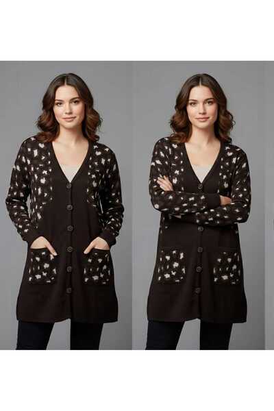 onno style women Silvery Leopard Print Classic Buttoned Jacket