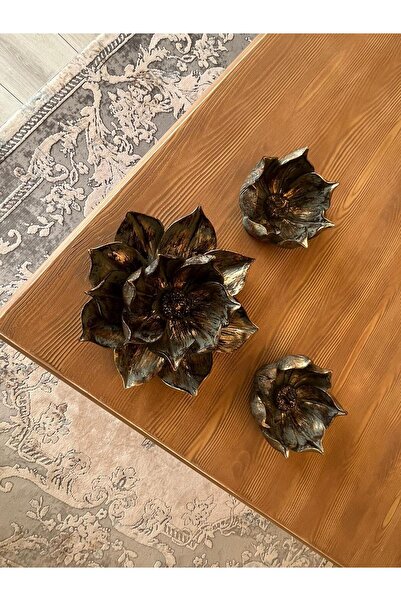 NARART Hanlar Home Şık Hediyelik Sehpa Üzeri Lotus Çiçek Seti