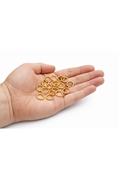 FlowerAksesuar 200 Adet - 10 Mm Kalın Takı Halkası, Kalın Gold Halka, Kesik H...