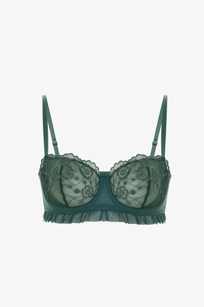 Penti Dark Green Wire Broderie Bra