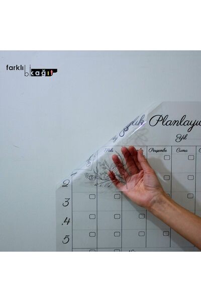 Farklı Bi Kağıt Aylık Planlayıcı Takvim Model-2 Akıllı Kağıt Tahta Yazı Tahtası Duvar,Cam,Tahtaya Uygulanır 46X48cm