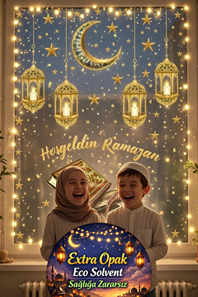 Kt Grup Hoşgeldin Ramazan Ay Yıldız Set 60 Parça Kapı Cam Duvar Sticker Seti