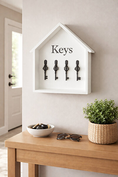 Tugomer Anahtar Askılığı Ev Tipi Kapı Yanı Anahtarlık