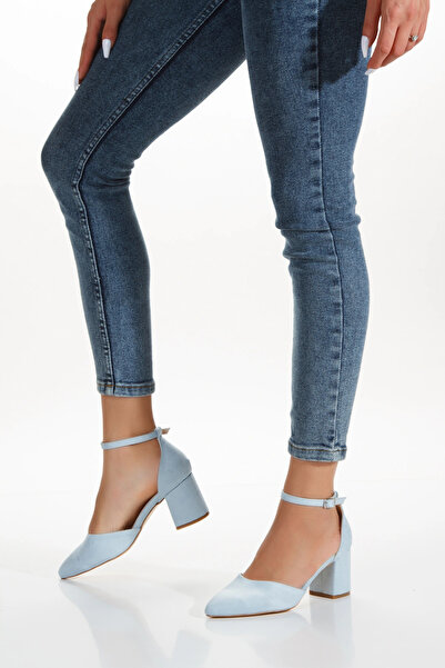 Miss Mitto Γυναικεία Baby Blue Suede Παπούτσια Karnıyarık με κλειστή πλάτη με...