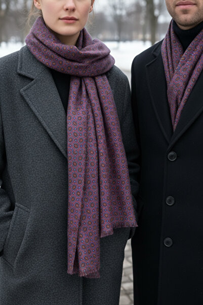 CROATE Wool Silk Printed Scarf