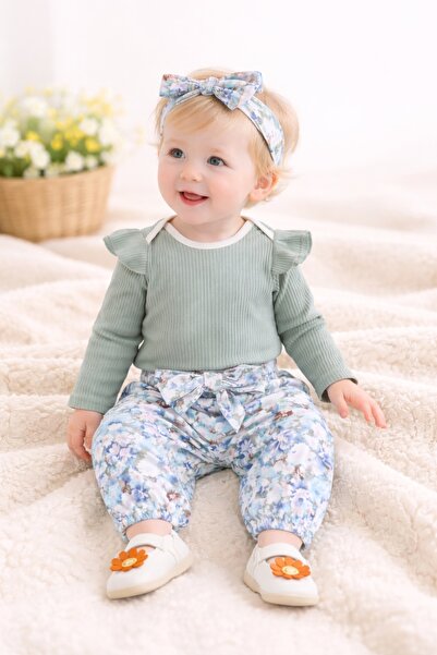 Superbaby Compleu pentru fetite cu body vernil