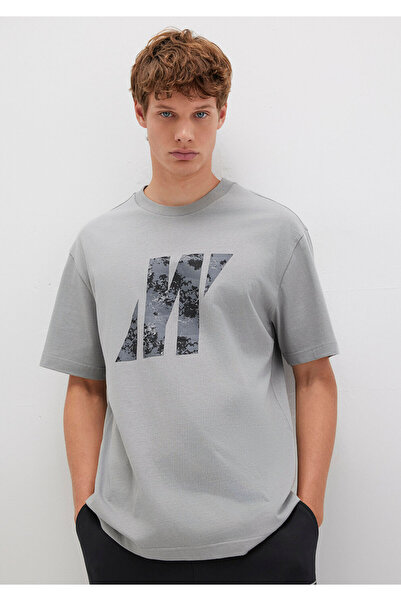 Mavi Graues T-Shirt mit Pro-Logo-Druck, Loose Fit / weiter, bequemer Schnitt ...