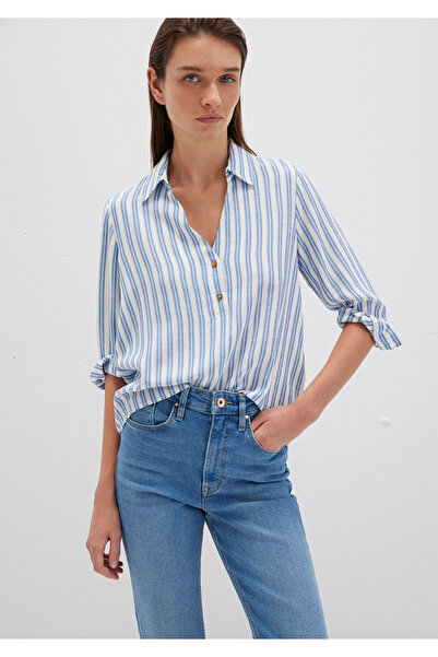 Mavi Gestreifte weiße Bluse 122400-83979