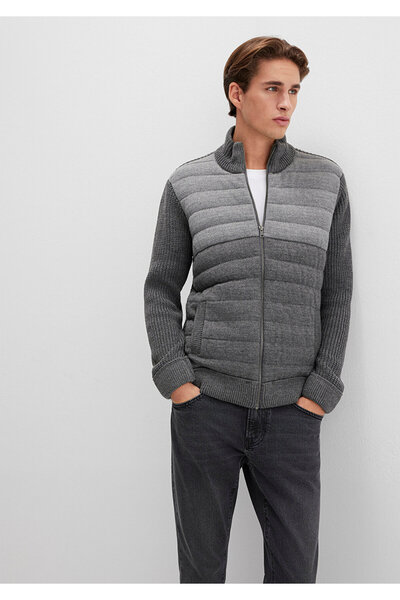 Mavi Zippered Gray Knitwear Cardigan Slim Fit / Slim Fit 070804 -34686