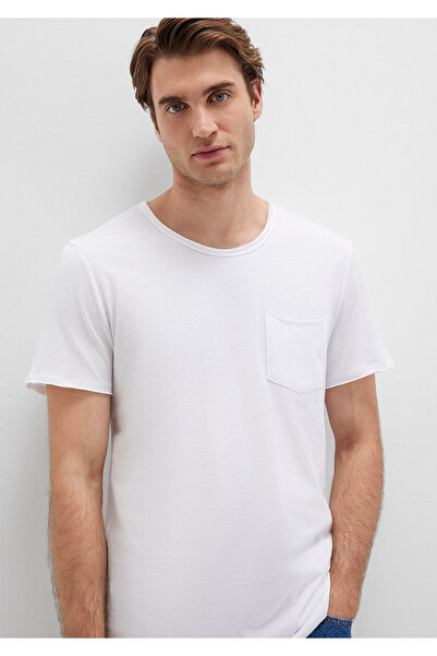 Mavi Weißes T-Shirt mit genähten Taschen und tailliertem Schnitt 062772 -20843