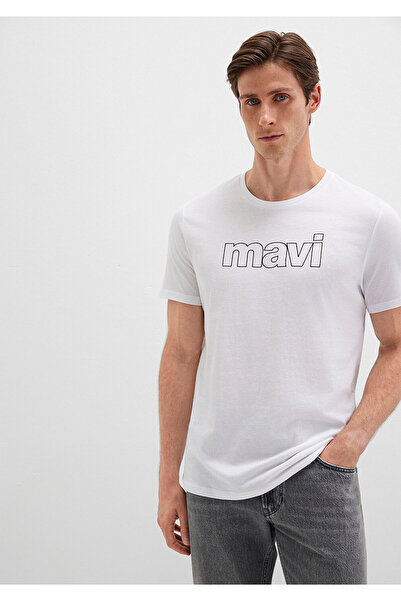 Mavi Tricou Alb Imprimat Logo Slim Fit / Slim Fit 065781-620