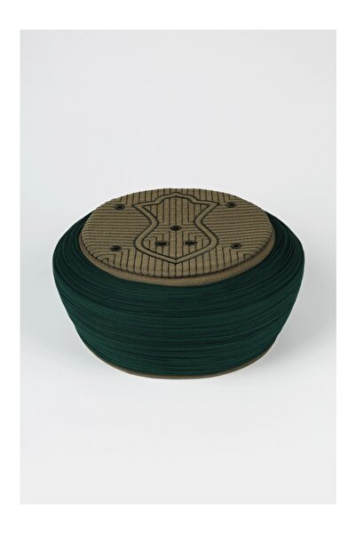 Sarıkhane Çocuk Namaz Sarığı - Yeşil Kumaş - Yeşil Takke - Yuvarlak Sarım - N...