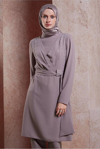 Alvina طقم بنطلون بتفاصيل حجرية 30279