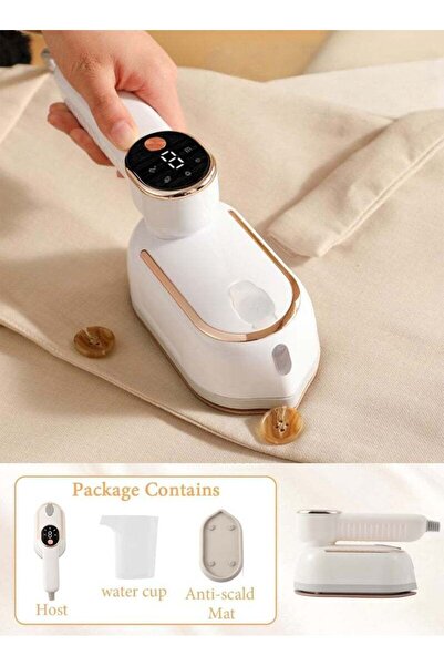 Verci 2-in-1 Travel Steamer & Iron, 1200W Fast Heat, LCD Display, 3 Steam Lev...