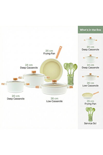 AVCI HOME MAKER طقم أواني طهي من السيراميك من هوم ميكر سويس كريستال مكون من 1...