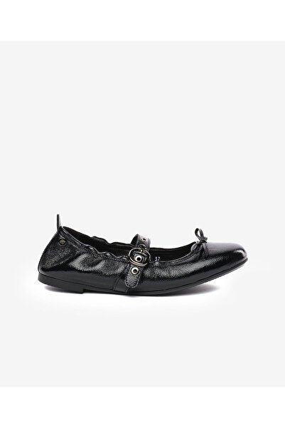 Greyder Kadın Siyah Hakiki Deri Babet 5K2KA34351