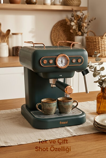 Fressi Espresso Latte Cappuccino Kahve Makinesi Süt Köpürtücülü 20bar Basınçl...