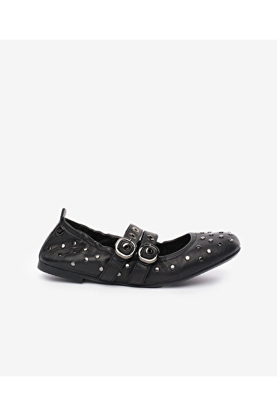 Greyder Kadın Siyah Hakiki Deri Babet 5K2KA34353