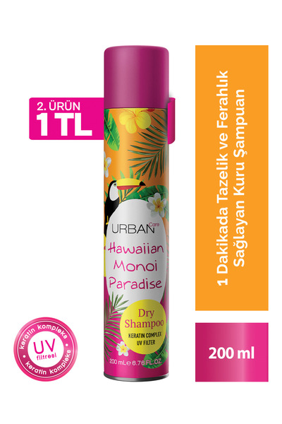 Urban Care Hawaiian Monoi Paradise Kuru Şampuan-Vegan-Uv Korumalı-200 ml