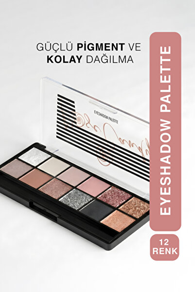 Rose Candy 12li Far Paleti-Eyeshadow Palette Mat & Işıltılı|Güçlü Pigment & K...
