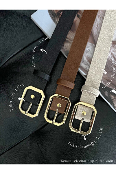 Fiori Köşeli Toka Kadın Kemeri, Pantolon Kemeri, Ceket Kemeri, Elbise Kemeri