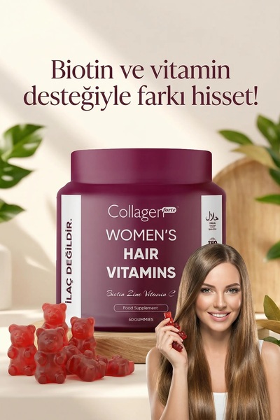 Collagen Forte Platinum Saç Vitamini, Biotin, Folik Asit, Vitamin A, B3, B6, ...