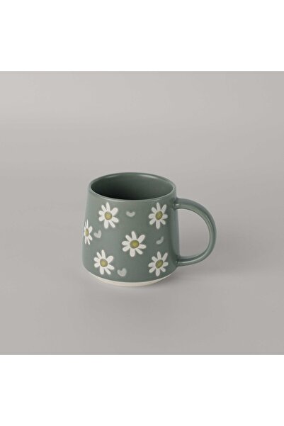 Linens Daisy Seramik 400 ml Kupa Yeşil