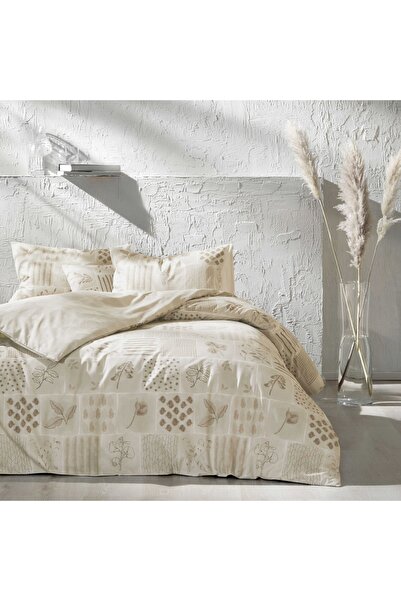 Taç Reborn Benin Ranforce Çift Kişilik Nevresim Takımı Kahve rengi