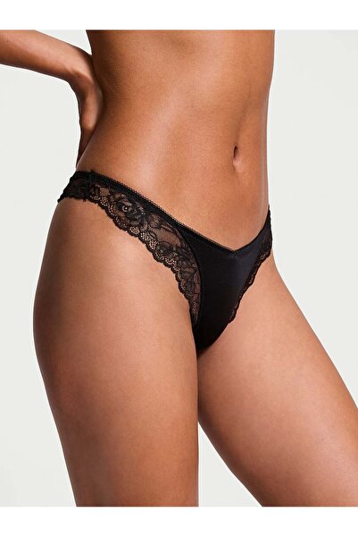 Victoria's Secret Gül Dantelli Derin Bacak Kesim Tanga