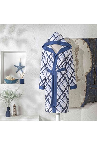 Taç Briza Pamuk Poliester Genç Bornoz Mavi 15-18 Yaş