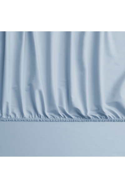 Linens Mix&Match Cotton Satin Single Fitted Sheet Blue