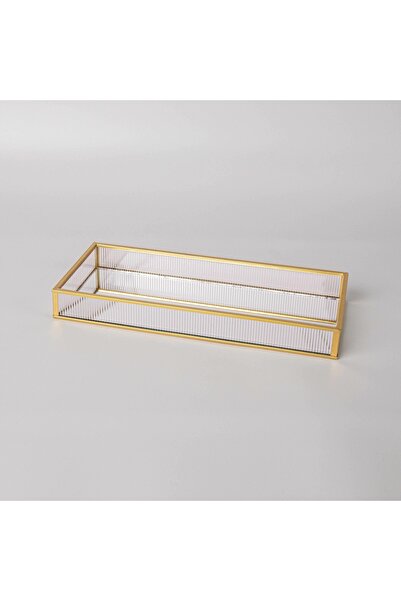 Linens Laveta 30x13x3,5 cm Dekoratif Tepsi Gold