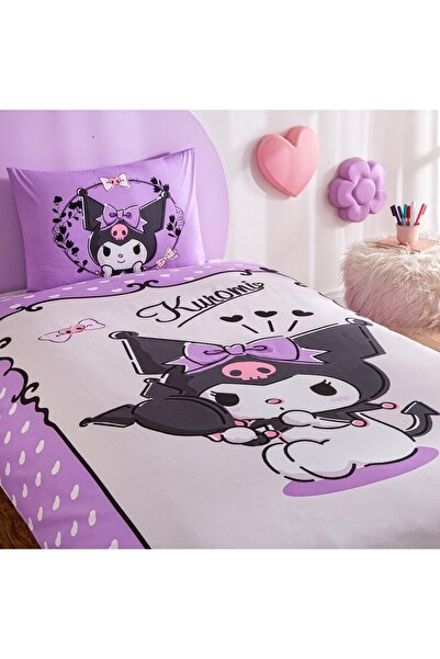 Taç Taç Lisanslı Kuromi Tek Kişilik Pamuk Nevresim Takımı