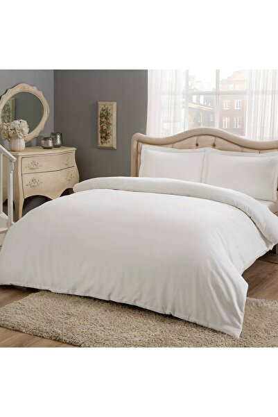 Taç طقم غطاء لحاف مزدوج من الساتان من Taç Color Dreams باللون الأبيض
