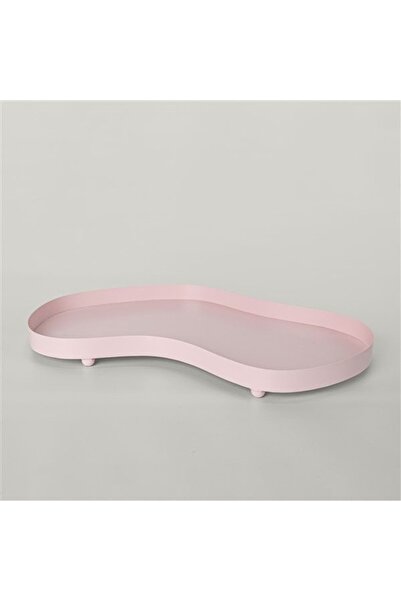 Linens Joyce Metal 47,5x28x4 cm Dekoratif Tepsi Pembe
