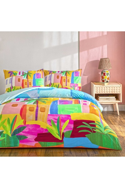 Taç Blue Single Duvet Cover Set - Lyona Ranforce