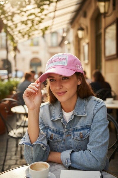 Şapka Market Featur Vintage Pembe Beyzbol Kep Şapka