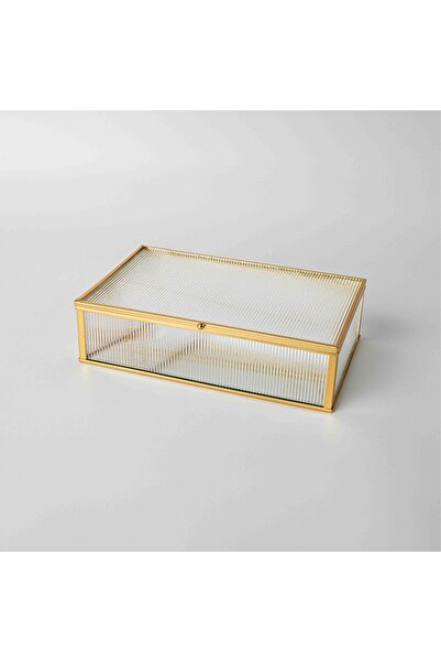 Linens Laveta 23x14,5x6 cm Dekoratif Kutu Gold