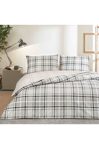 Taç Caleb Ranforce Double Duvet Cover Set Gray